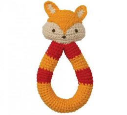 PEPPA Crochet rattles fox red/orange - liška 