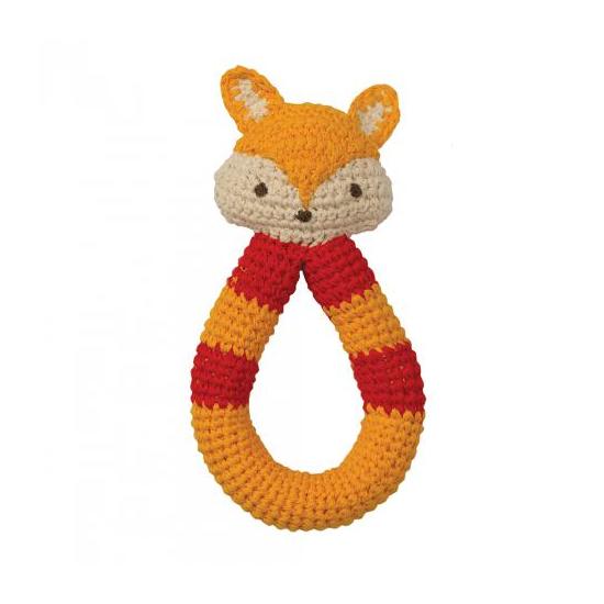PEPPA Crochet rattles fox red/orange - liška  - Kliknutím zobrazíte detail obrázku.