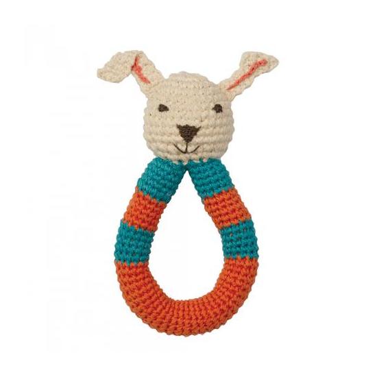 PEPPA Crochet rattles rabbit blue/red - Kliknutím zobrazíte detail obrázku.
